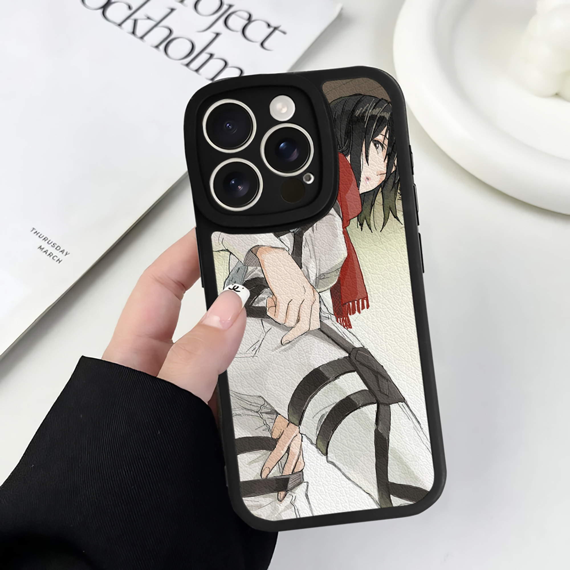 （画像用） 進撃の巨人 Attack on Titan 【iPhone 16シリーズ対応】シリコンスマホケース（レザー調） 材質：シリコン